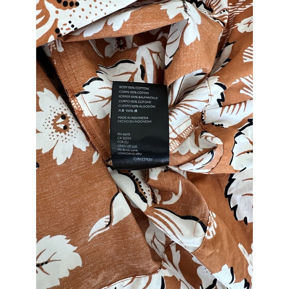 Anthropologie Somerset Maxi Dress Burnt Orange & Ivory Floral Medium EUC - Picture 6 of 7